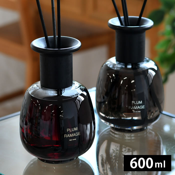 Rakuten - ディフューザー おしゃれ プラムラマージュ 600ml ルームフレグランス 長持ち リードディフューザー シンプル プレゼント オシャレ リード 組み立て式 連結 インテリア ギフト 6ヶ月 大容量 ガラスボトル 高級感