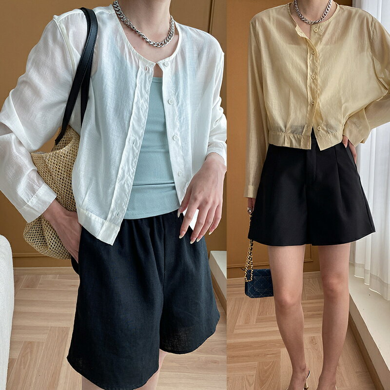 冷房対策 シアージャケット UV ノーカラー UV対策 ジャケット シアーカーデ レディース 大人っぽい ライトアウター サマーアウター 上品 シアー 透け感 夏 きれいめ 上品 大人 通勤 オフィス デート 20代 30代 40代 50代のサムネイル