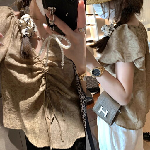 フリルTシャツ Vネック ボリューム袖 フリルカラー 上品華やか ブラウス レディース トップス フリル 体型カバー リボン 花柄 春 夏 高見え エレガント 透け感 タイト スリムトップス 半袖 涼しい フリルTシャツ Vネック ボリューム袖 フリルカラー 上品華やか ブラウス レディース トップス フリル 体型カバー リボン 花柄 春 夏 高見え エレガント 透け感 タイト スリムトップス 半袖 涼しい
