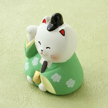 万古焼ねこのひな人形 雅籠付 1組【招き猫/ねこ/ネコ/ひな祭り/お祝い/籠/屏風/可愛い/かわいい/置物/インテリア/贈り物/ギフト/プレゼント】