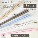 箸 お箸 【5色set】抗菌仕上げ 六角 23cm 食洗機対応 抗菌加工 おはし パステル カラー くすみカラー トレンド 人気 おしゃれ ライトピンク ベージ...