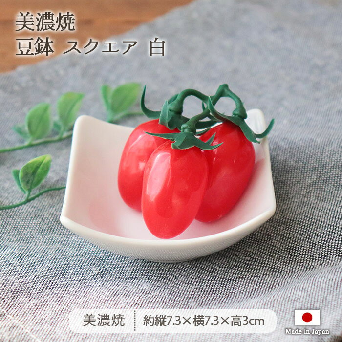 小鉢 豆鉢 スクエア 白 | 鉢 小付鉢 豆小鉢 薬味鉢 珍味鉢 つまみ鉢 タレ鉢 ミニ鉢 小付け タレ入れ ボウル 前菜 副菜 日本製 美濃焼 磁器 食器 電子レンジ対応 食洗機対応 おしゃれ シンプル カフェ風 北欧 白 ホワイト