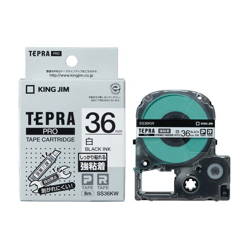 【お買い物マラソンP47倍★39ショップ限定2倍】【純正】 キングジム(Kingjim) テプラPROテープカート リッジ 強粘着 36mm 白ラベル/黒文字 長さ8m SS36KW 【お買い物マラソンP47倍★39ショップ限定2倍】【純正】 キングジム(Kingjim) テプラPROテープカート リッジ 強粘着 36mm 白ラベル/黒文字 長さ8m SS36KW