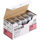 【7/15★5と0の日★他イベント中】キングジム 【純正】 テプラPROテープカート リッジ エコパック5個入 24mm 赤ラベル/黒文字 長さ8m SC24R...