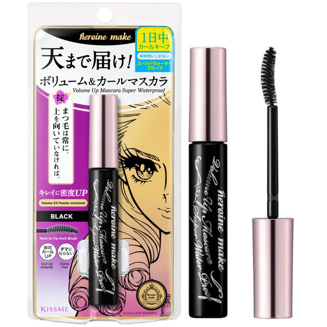 ヒロインメイク ボリュームUPマスカラ スーパーWP 01 ブラック 6g 涙・汗・水・皮脂・こすれに強い ウォータープルーフ処方
