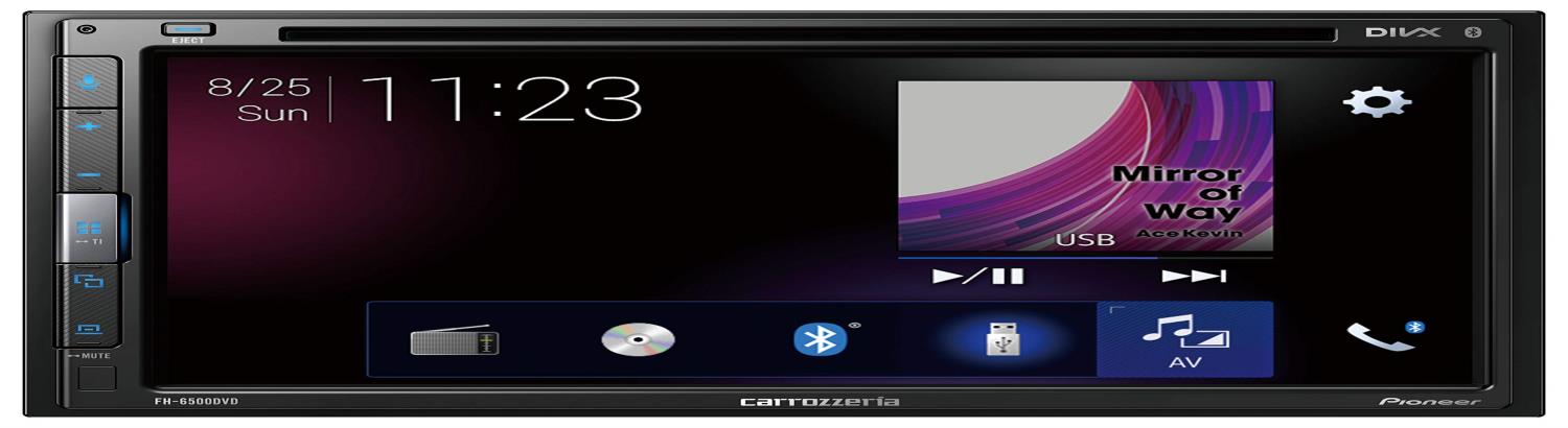 Pioneer パイオ ニア デ ィスプレイオーディオ FH-6500D V D 6.8インチ 2DIN CD D V D USB Bluetooth iPod i Phone AUX DSP カロッツェリア