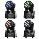 BETOPPER ムービングライト 7x8W RGBW LED 舞台照明ディスコライト ステージライト7色変換 DMX512 9/14CH パーティライト DJ disco light for party 高速回転 音声連動 結婚式/パーティー/カラオケ/クラブ/バー用 4個セット