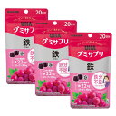 UHAグミサプリ 【まとめ買い】グミサプリ 鉄 20日分(40粒) グレープ味 3個セット(60日分)