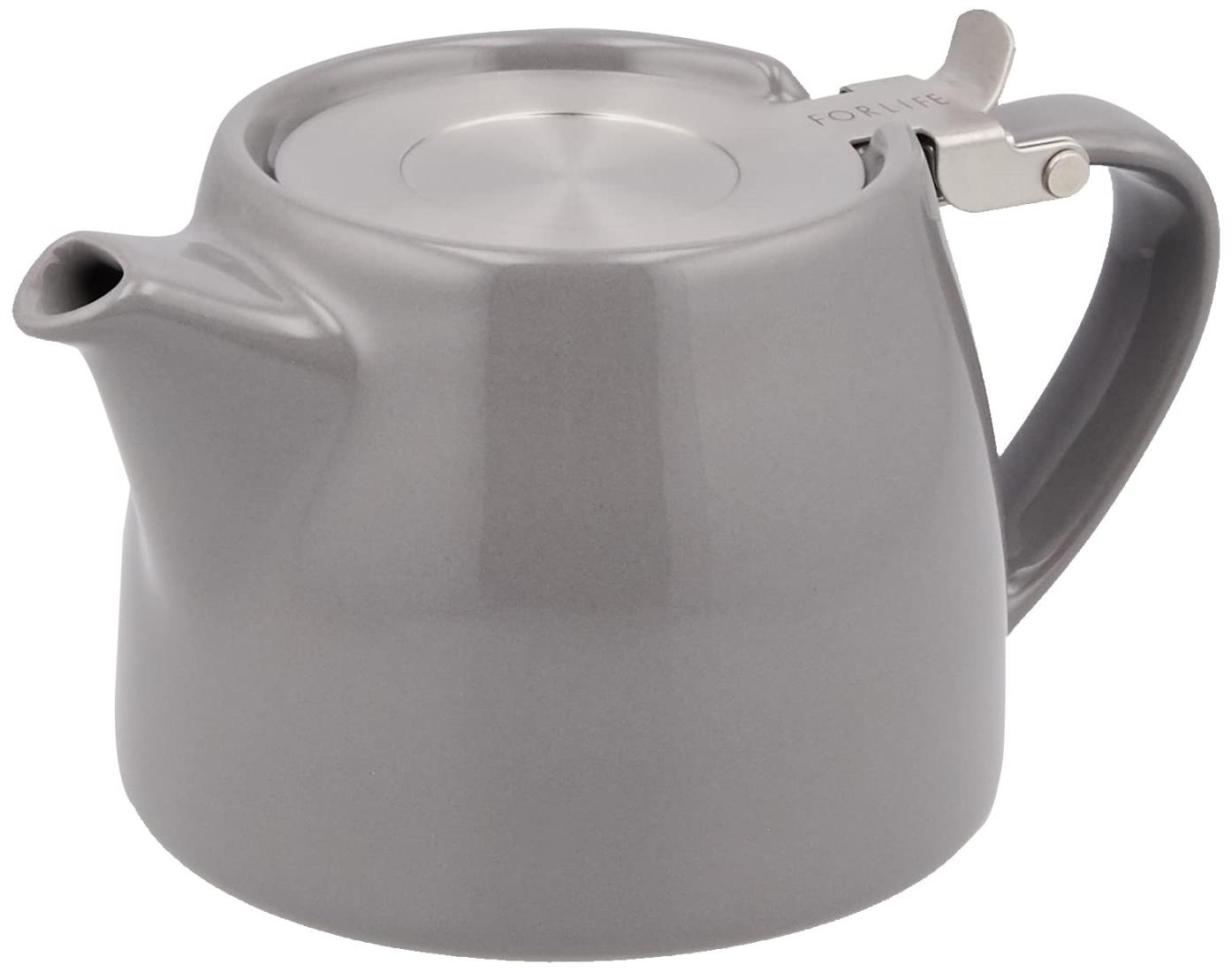 フォーライフ(FOR LIFE) ティーポット 陶器 400ml 2杯用 茶こし付き 食洗機対応 蓋