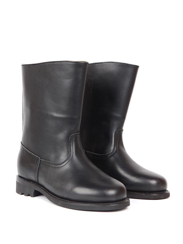 【送料無料】乗馬 ブーツ レザー ラウンドトゥ ナイト オートバイ ブラック メンズ 大きめサイズ 防水 ラバーソール シンプル 厚 カジュアル