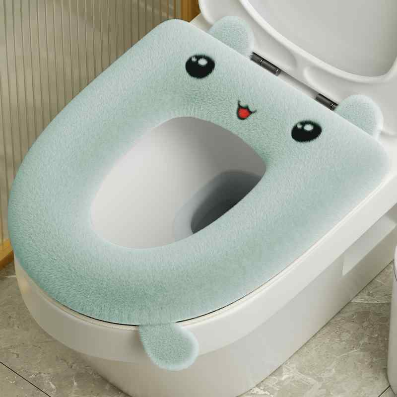 【送料無料】【送料無料】便座カバー 便座シート トイレ用品 便座 クッション 取っ手付き オールシーズン 秋冬 厚手 防水 ジッパー ファスナー かわいい ブルー ネイビー グレー