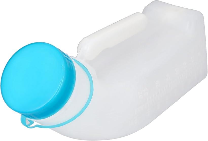 【送料無料】【楽天ランキング1位入賞】尿瓶 男性用 内容量1L 医療機器メーカー選定品 口径が広い 持ち運びしやすい こぼれない しびん 介護 移動(クリア)