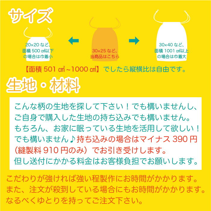 オーダー巾着中　【面積501~1000平方センチメートル】