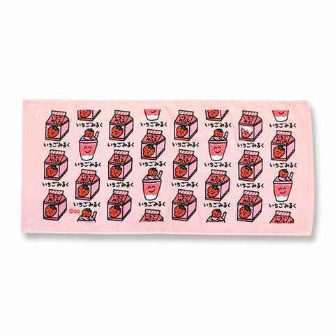 おえかきさん フェイスタオル いちごみるくさんピンク★