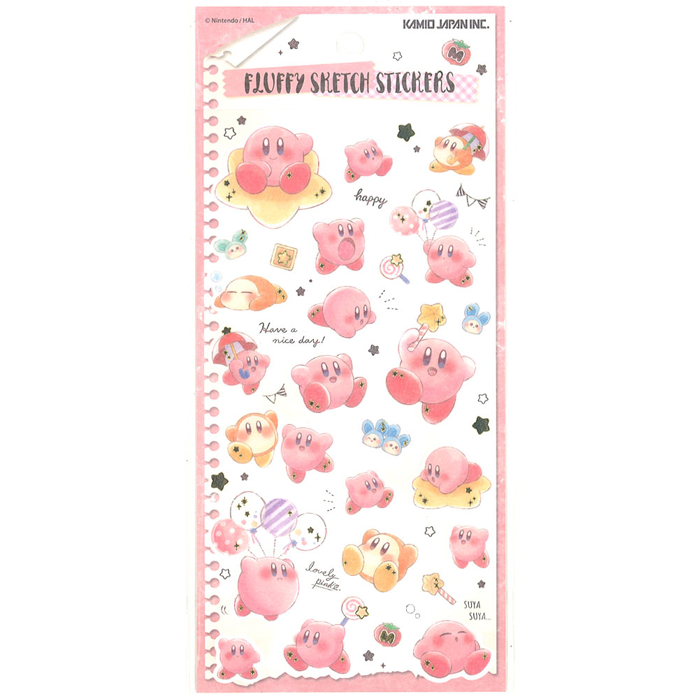 星のカービィ（ カービィ コットンキャンディ スケッチタッチver ） フラッフィー スケッチ ステッカーズ ★のサムネイル