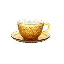 GLASS CUP & SAUCER ''FIORE'' AMBER ダルトン カップ＆ソーサー ガラス マグカップ ガラスマグ アンティーク