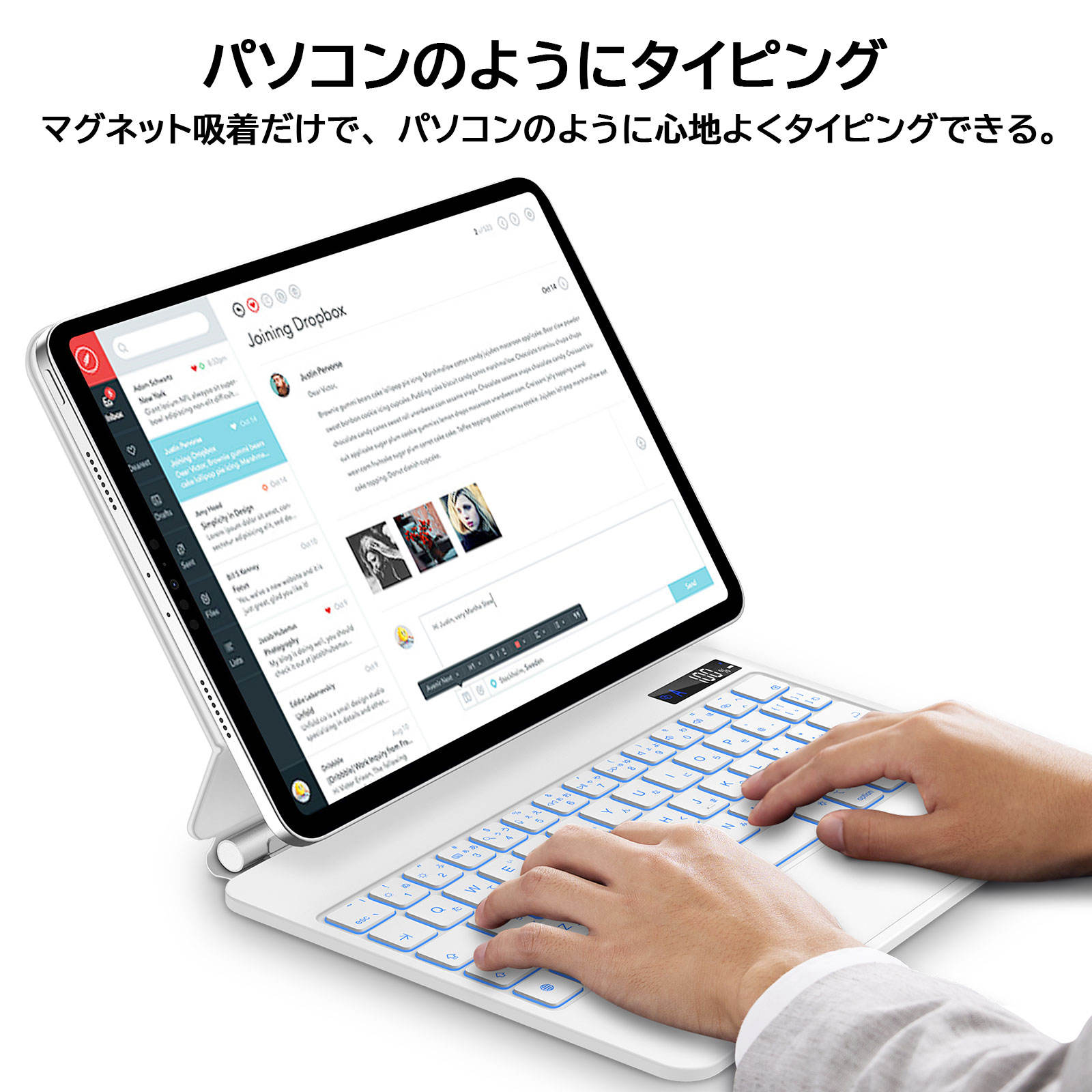 ��P2�ܡ�5%OFF�ۥ����ܡ��� 2025 iPad Air6(M2) 11inch�б����ޡ��ȥ����ܡ��� iPad Pro 11��1/2/3/4����/iPad Air��4/5/6�������� �ȥ�å��ѥå��դ������ܡ��� ������ 7����