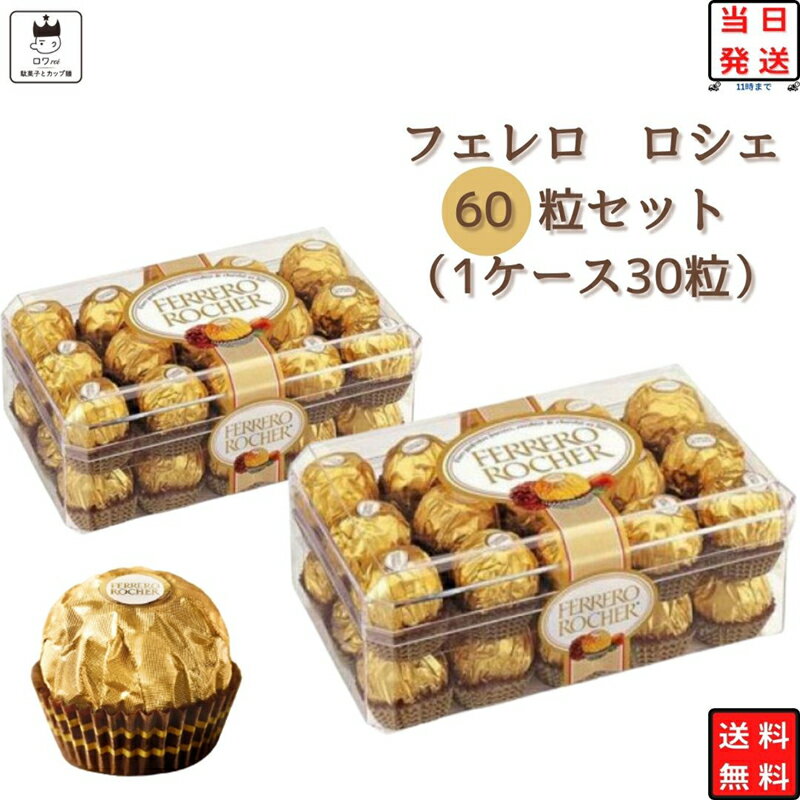 母の日 お菓子 詰め合わせ 送料無料 チョコレート フェレロ ロシェ 2ケース 60粒セット FERRERO ROCHER T-30 お配り チョコ 義理チョコ まとめ買い あす楽 高級 ヘーゼルナッツ トリュフ 個包装 駄菓子 駄菓子屋 駄菓子セット プチギフト おやつ 手土産のサムネイル