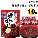 イチビキ 甘さすっきりのぜんざい 150g&times;10袋●北海道十勝産小豆100％使用。●すっきりした甘さに仕上げました。●温めても冷やしてもそのままでも、おいしく召し上がれます。賞味期間 製造より2年原材料名小豆(十勝産)、砂糖、食塩 栄養成分※1袋(150g)あたりエネルギー たんぱく質 脂質 炭水化物 食塩相当量185kcal 3.8g 0.2g 42.8g 0.5g糖質 食物繊維41.0g 1.8g