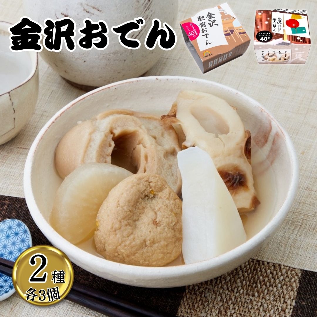 おでん レトルト レトルト食品 常温保存 詰め合わせ 送料無料 OHARA 金沢駅前おでん 兼六おでん 2種 各3個 まとめ買い ストック 買い置き 非常食 おつまみ お酒のあて 大根 ちくわ がんもどき 温めるだけ 簡単調理 レンジ対応 お手軽 保存食