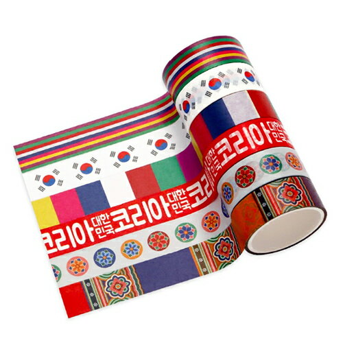 ステッカーマスキングテープ韓国韓国伝統柄国旗韓国語ハングルデコデコレーションセットン
