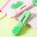 小型カッター ミニカッター クローバー うさぎ パステル ステーショナリー 文房具 韓国 雑貨 可愛い おしゃれ ギフト デザイン文具 カッターナイフ