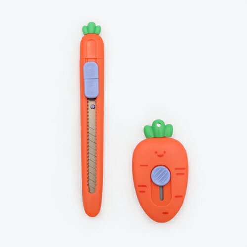 人参カッター2個セット 段ボール 文房具 韓国 雑貨 可愛い おしゃれ ギフト デザイン文具 カッターナイフ