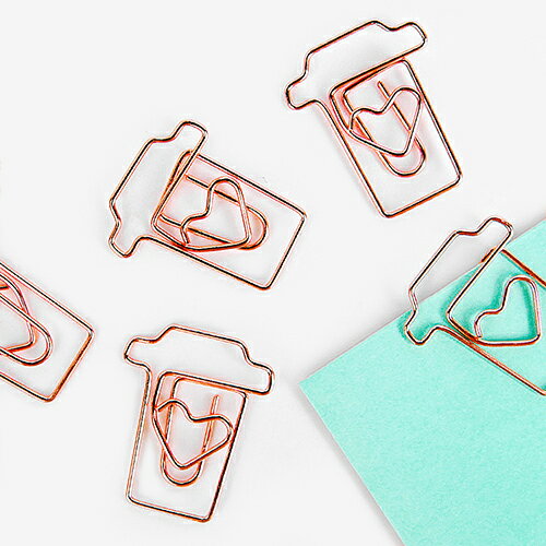 クリップ 5個入り ハート タンブラー ゼムクリップ ステーショナリー 文房具 事務用品 韓国 雑貨 インテリア 可愛い おしゃれ ギフト デザイン文具 韓国語...