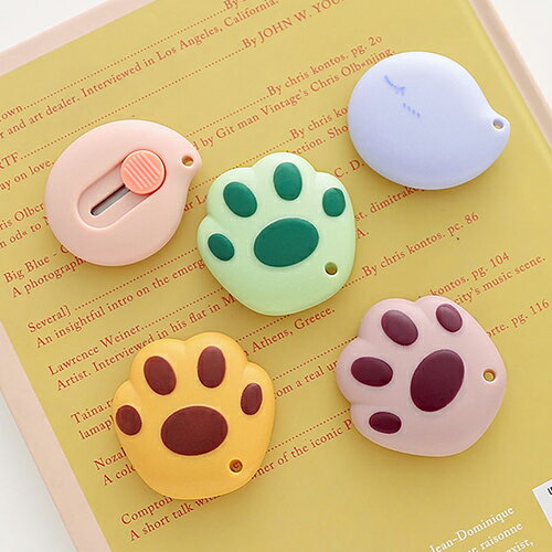 猫 肉球 小型 段ボール 猫グッズ ステーショナリー 文房具 韓国 雑貨 可愛い おしゃれ ギフト デザイン文具 カッターナイフ