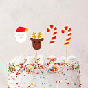 ケーキトッパー クリスマス トナカイ サンタ パーティー 飾り付け ツリー ケーキ ピック デコレーション 誕生日 お祝い プレゼント 飾り 韓国 雑貨 インテ...