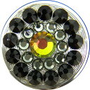 Swarovski Crystal Ring Home Button (Vitrail Medium × Black Diamond Jet) ベース：シルバー