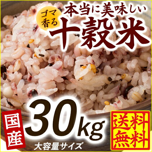 雑穀 雑穀米 国産 胡麻香る十穀米 30kg(500g×60袋) 無添加 無着色 業務用サイズ 送料無料 ダイエット食品 置き換えダイエット