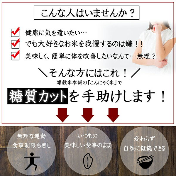 ＼お買い物マラソンSALE／雑穀 雑穀米 糖質制限 こんにゃく米(乾燥) 3kg(500g×6袋) ファミリーサイズ 送料無料