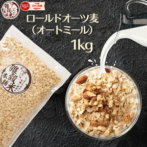 オートミール 1kg(500g×2袋) オーツ麦 燕麦 業務用 食物繊維 砂糖不使用 シリアル グラノーラダイエット 置き換えダイエット 送料無料