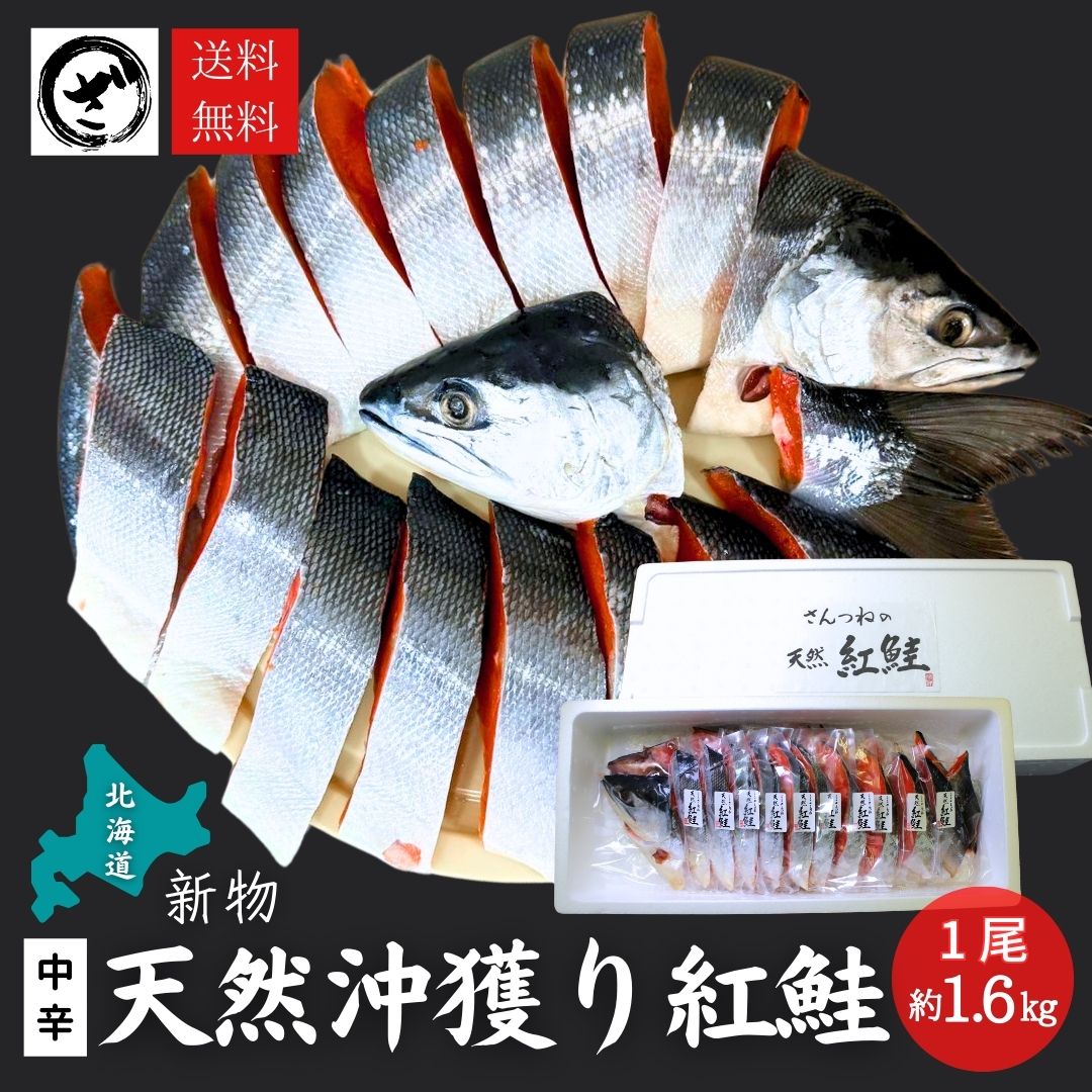 紅鮭 北海道産 【特大】沖獲り紅鮭　一尾（約1.6kg） 鮭 サケ さけ サーモン 天然 紅サケ 紅さけ お取り寄せ お土産 お返し ギフト 贈答 魚 内祝 法要 法事 出産祝い 結婚 お祝 誕生日 長寿 金婚式 銀婚式 還暦 古稀 贅沢 人気セット 高級 ご飯の友　海鮮