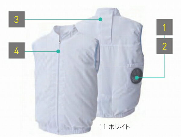 【取り寄せ】サンエス 白衣ベスト FX72359 (72359) 空調風神服 2023年カタログ掲載