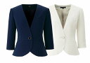 【取り寄せ】enjoie アンジョア ノーカラージャケット 86550 (ZQ200) 17・19号 オールシーズン 2025Spring&SummerColl...
