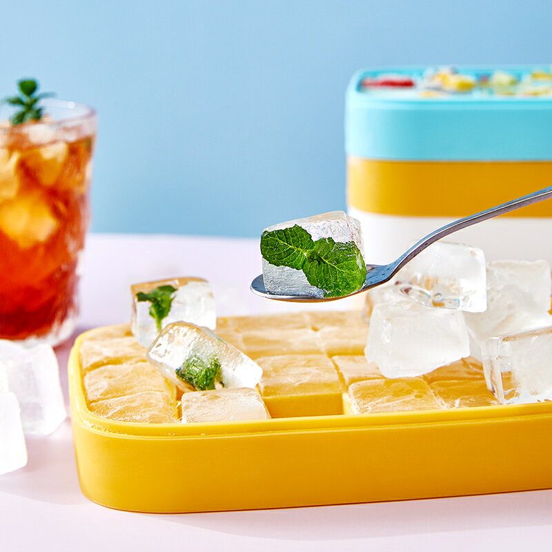 製氷皿シリコン製蓋付きアイストレー32コ取りブロックアイスフタ付き製氷トレー【日本食品分析センター検査済】