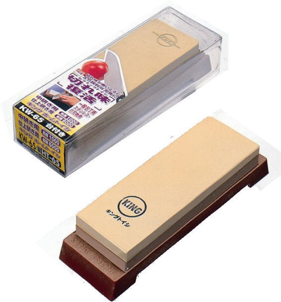 Rakuten - キングホーム砥石（透明ケース入）中研ぎ/仕上研ぎ用　KW-65　台付／松永トイシ