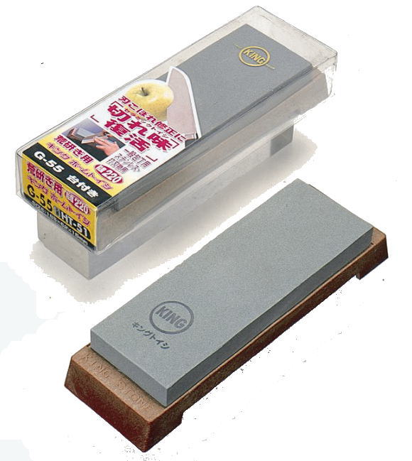 キングホーム砥石(透明ケース入)荒研ぎ用　G-55　台付　 一般家庭用 粒度#220のGC砥材を使用しています。刃こぼれ修正に! 使用前にトイシに充分水を含ませてから使用してください。 粒度#220の荒研ぎ用砥石で、打刃物、ステンレス刃物両用・各種包丁・かんな・のみ・その他刃物に 商品情報 品名、品番 キングホーム砥石(透明ケース入り)　G-55 台付 サイズ(mm) 185x62X15 粒　度 #220 ─────────────────────取寄商品のため、メーカー欠品および廃番が判明した場合はご注文をキャンセルさせて頂くことがございます。─────────────────────