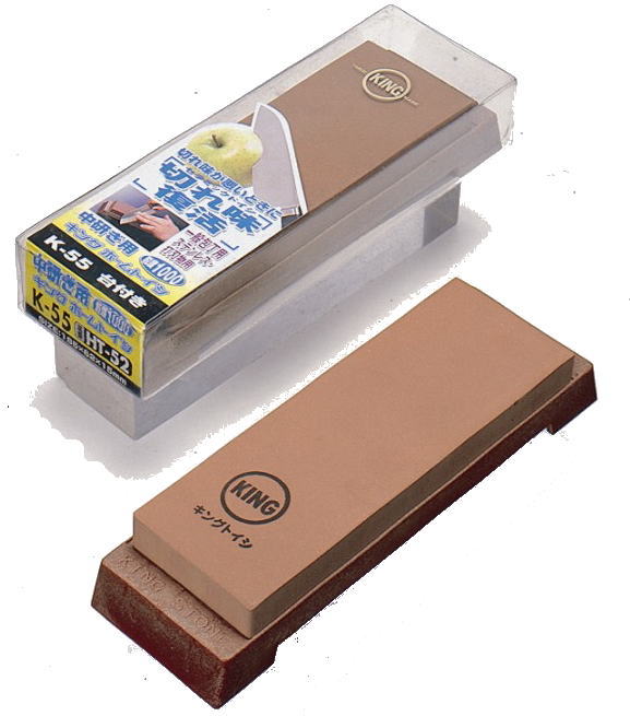 Rakuten - キングホーム砥石（透明ケース入）中研ぎ用　K-55　台付／松永トイシ