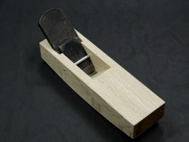 カンナ　山本鉋（無印）青紙二号　極軟鉄押え付　反り鉈30mm白樫台付　五寸丈