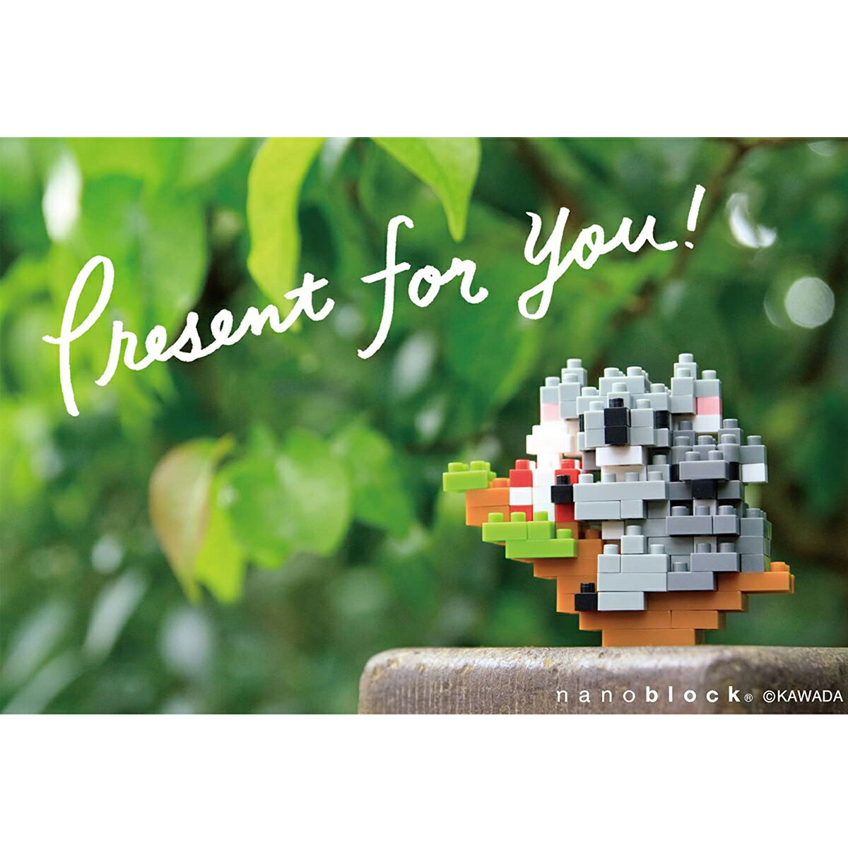 ナノブロック入りポストカード / メッセージカード / コアラ親子 多目的 NP056 横型 nanoblock ナノブロック ポストカード お誕生日 年賀状 暑中見舞い 残暑見舞い X'masカード そのまま郵送出来る 組立が楽しい(3)