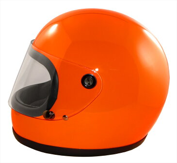 ポイント3倍ZK-540 フルフェイスヘルメット（オレンジ）SG公認 PSC認可 全排気量対応 UVカットハードコートシールドクリアーシールド付属 盗難防止金属ホルダー新基準強化バックル採用昭和レトロ70年代デザイン
