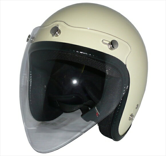 ポイント2倍！ZK-300スモールジェット内装着脱式で外して洗える【アイボリー】+クリアーRAMシールド SG公認 PSC認可 全排気量対応盗難防止金属ホルダー※単品購入より1580円おトクな2点セット！