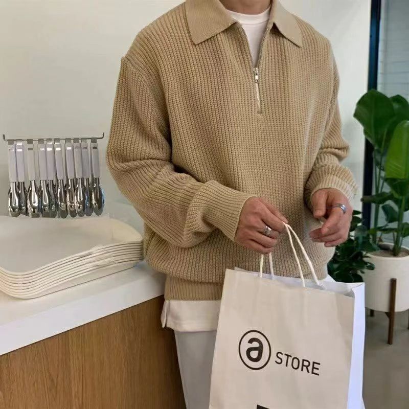 セーターメンズ秋冬セーター軽量ゆっ...