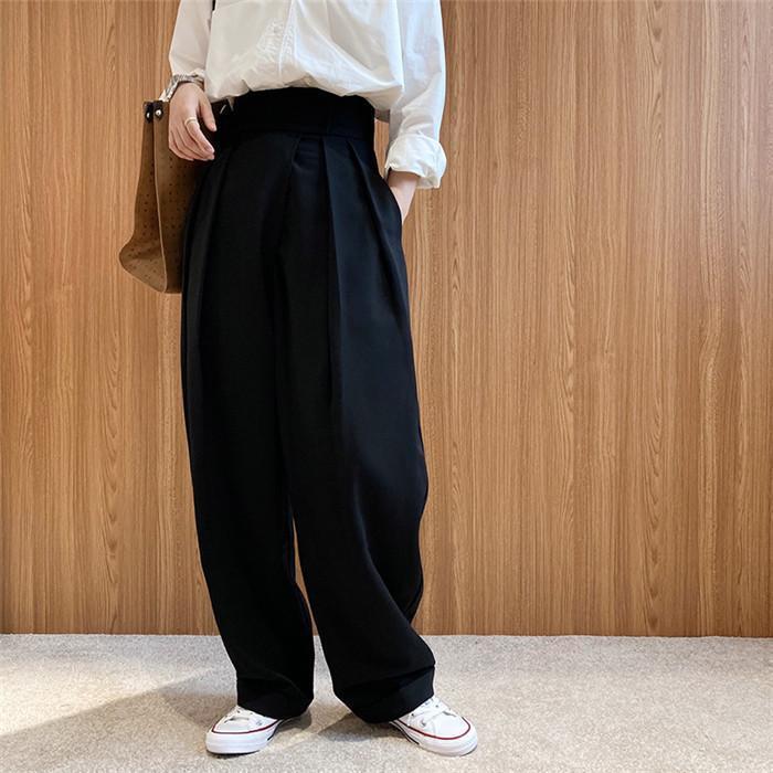 タックワイドパンツ 春 夏 秋 レディース ボトムス イージーパンツ ワイドパンツ アシンメトリー スラックス 美シルエット マジ