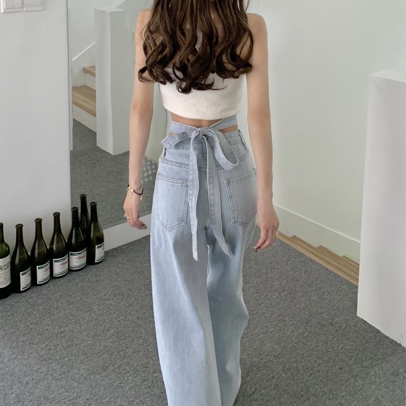 樂天商城 - ジーンズ セクシー 夏 ゆるい ワイドパンツ ストレート モップパンツ