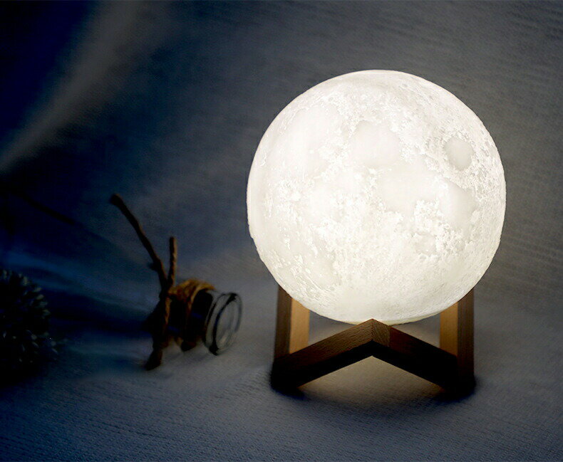 ナイトライト 月ライト タイマー 快眠グッズ おしゃれ 可愛い 照明 3Dプリント USB充電式 調色 調光 色..