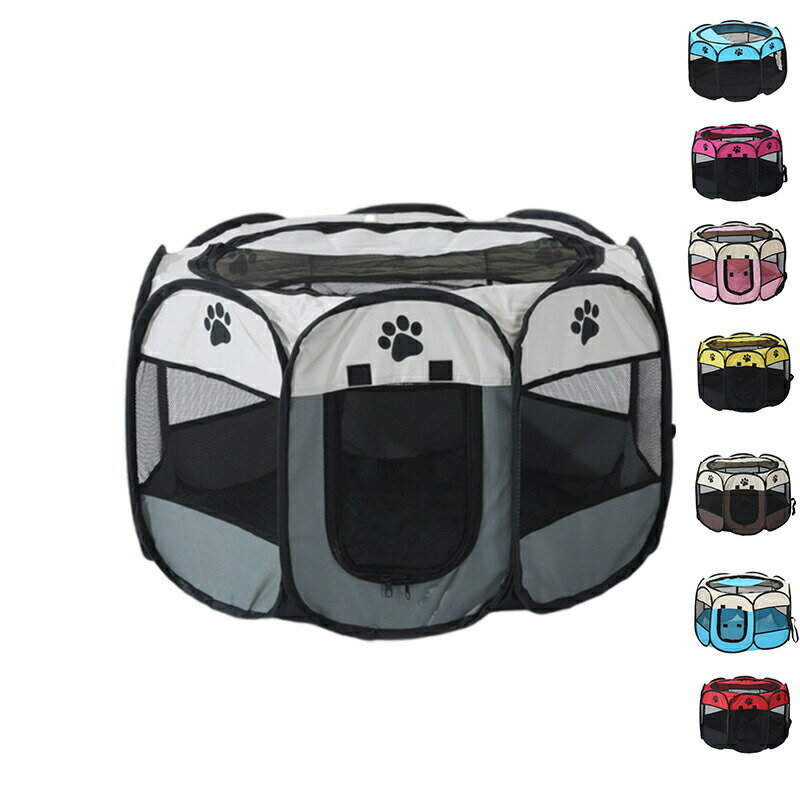 ペットサークル 折りたたみ 犬 猫 ウサギ用 ケージ メッシュサークル おしゃれ 通気性 折り畳み 室内 ..